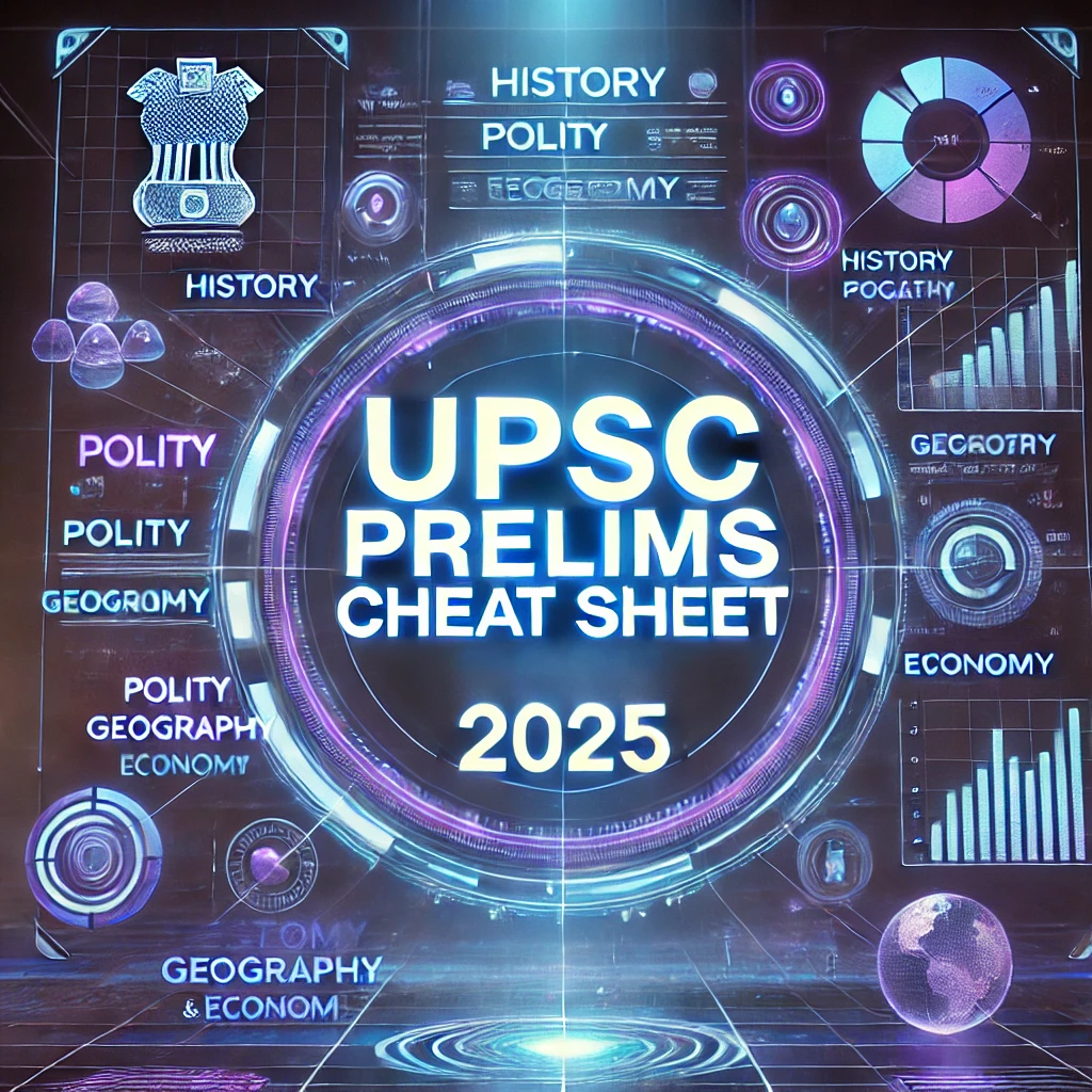 UPSC Prelims Cheat Sheet 2025